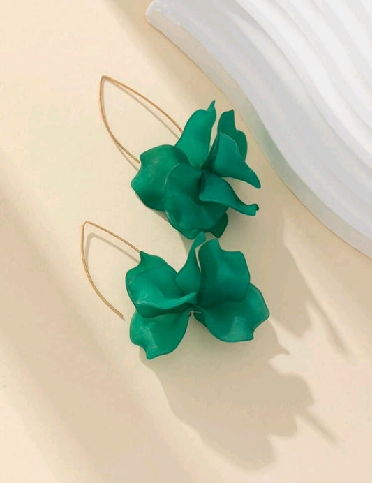 Flora Earrings: Green