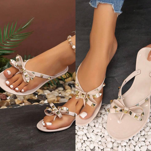 Bow Sandals Nude Pink