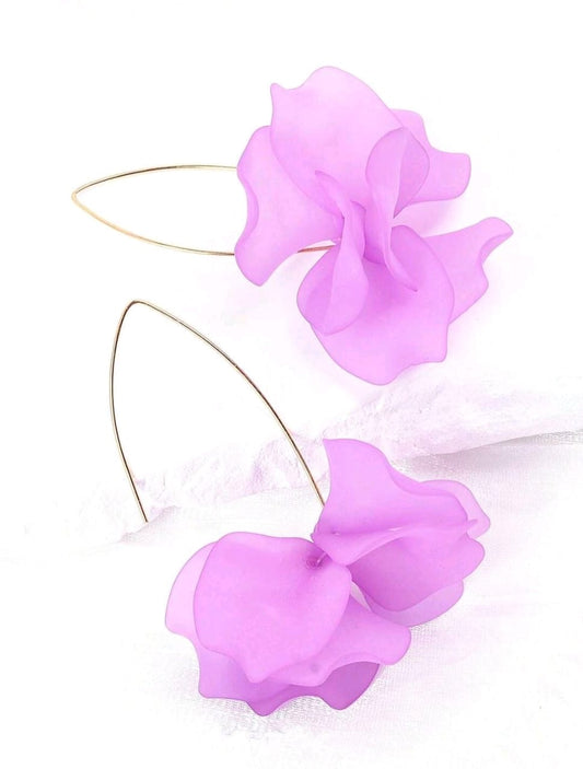 Flora Earrings: Purple