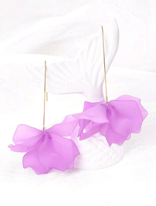 Flora Earrings: Purple