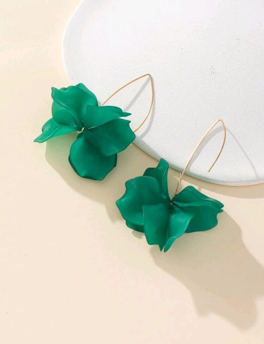 Flora Earrings: Green