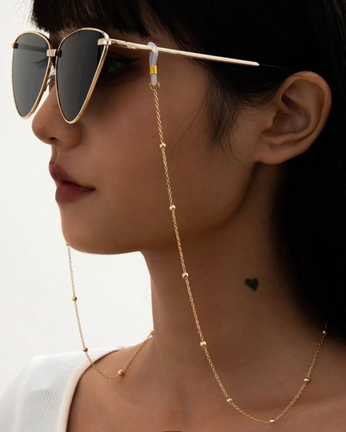 Gold Beaded Glasses Chain